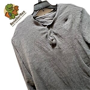 Pendleton Mens Gray Henley Long Sleeve Shirt Extra Large Casual Top